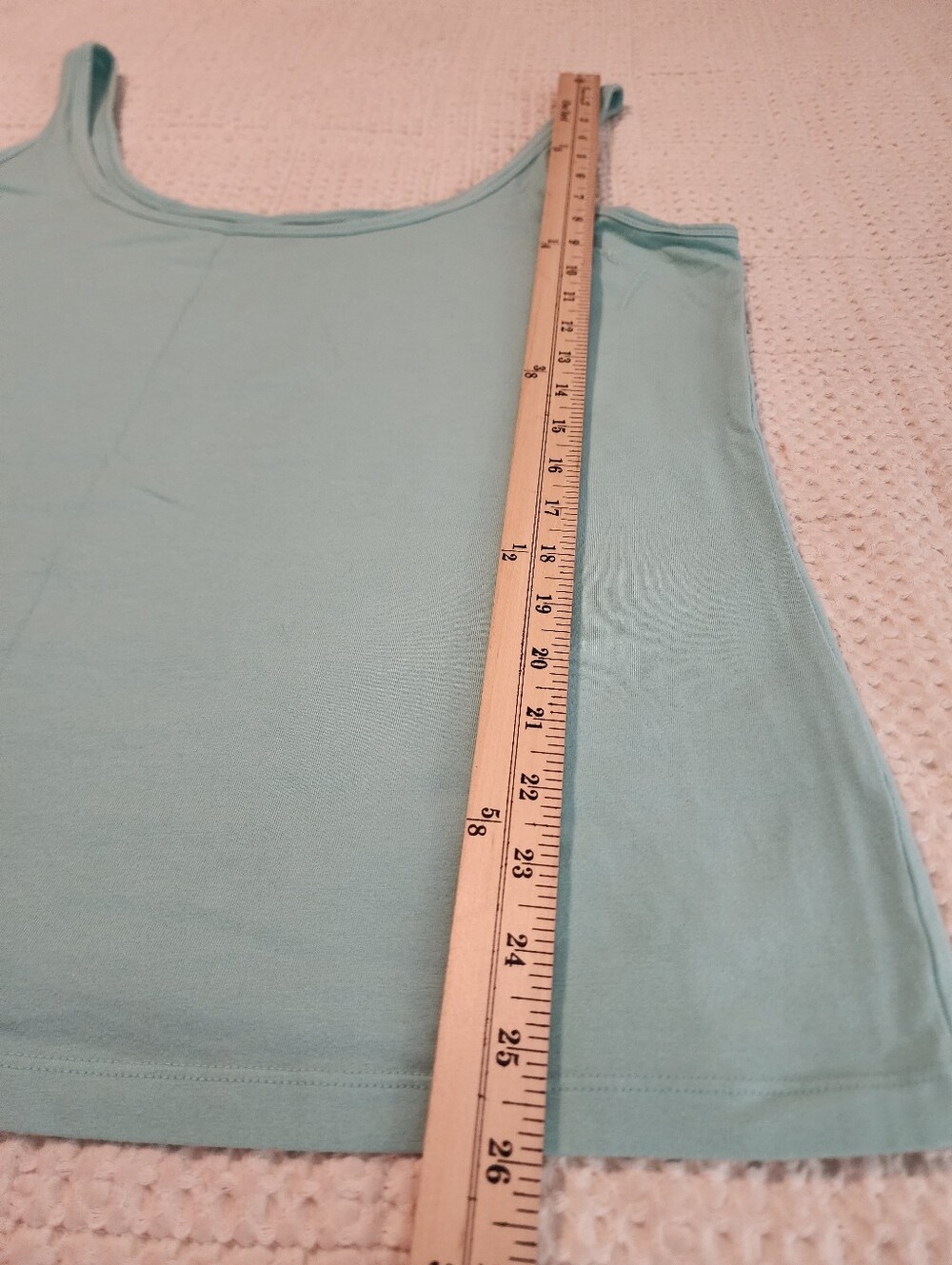 Simply Emma Women’s Sleeveless Tank Top Pastel Aqua Cotton Spandex 1X - Picture 5 of 8